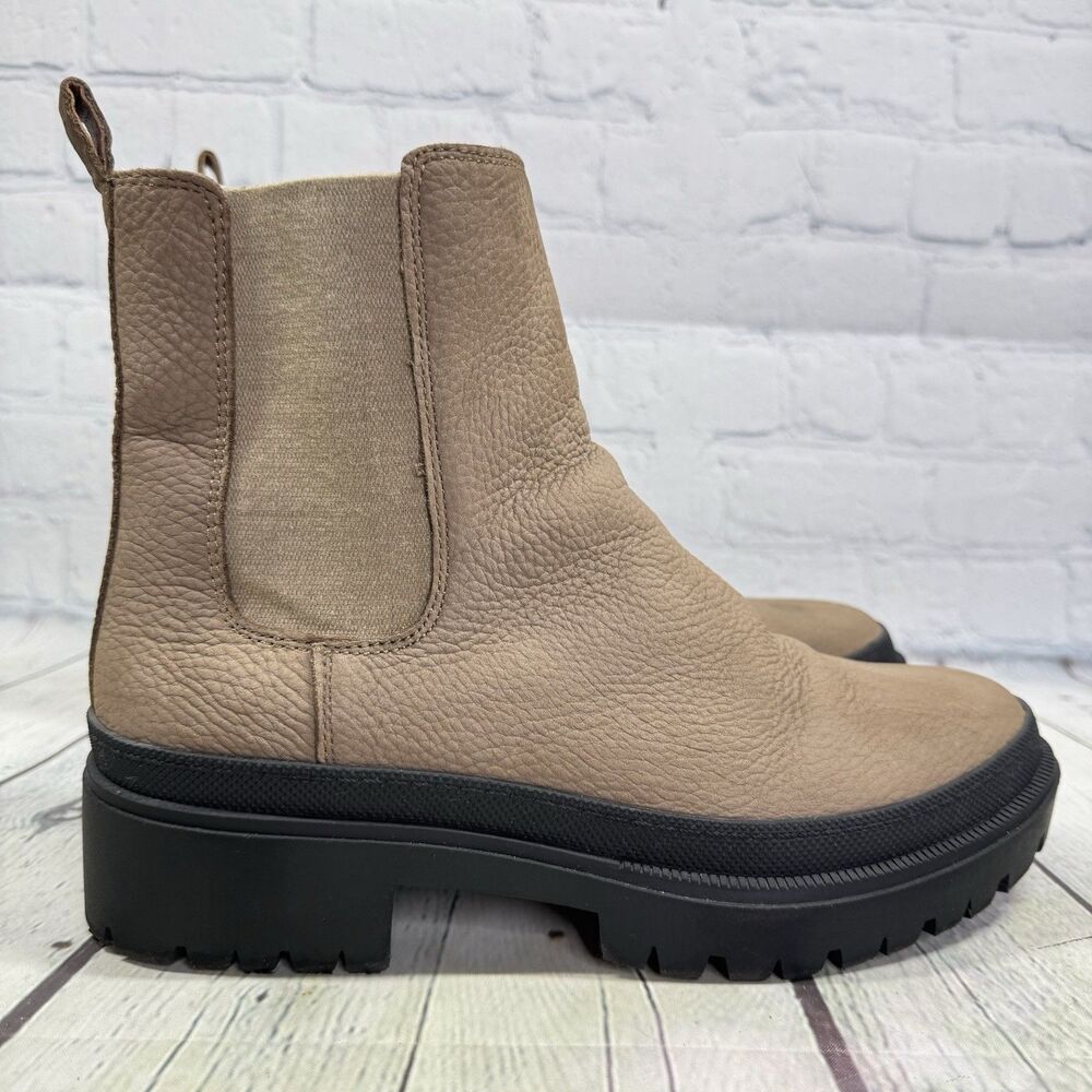 Lucky Brand Ankle Boots Women Size 9.5 Suede Gray Platform Chunky Street Boots